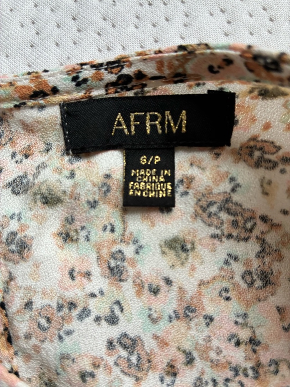 AFRM Jamie Floral Side-Slit MIDI Dress in Beige - Picture 5 of 6